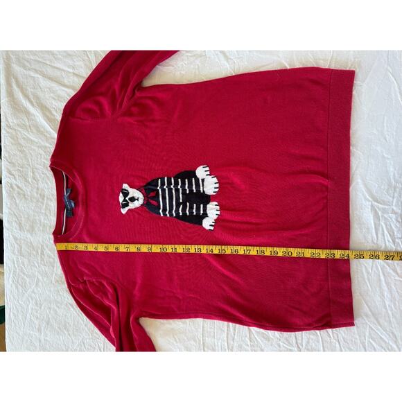 Vtg Tommy Hilfiger Graphic Polar Bear Red Pullover Sweater Top Sz L Large - Picture 6 of 10